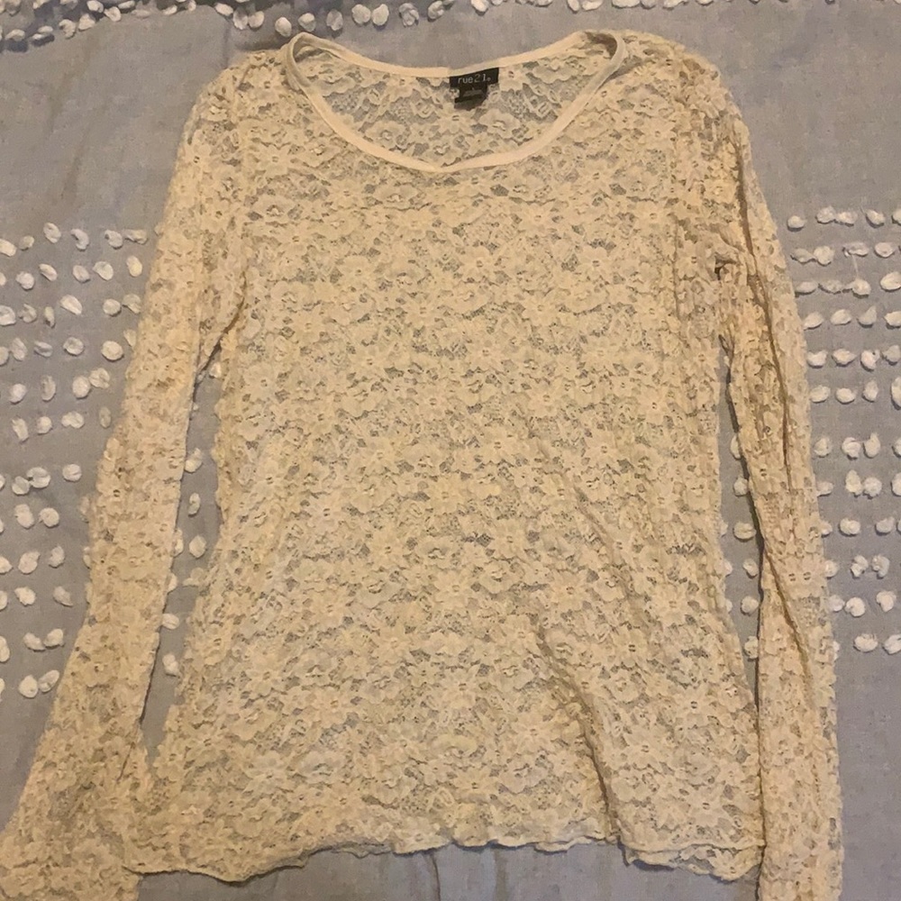 Rue 21 lace shirt size L 🌸10for10$🌸